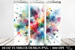 Colorful Watercolor Background | 20 Oz Tumbler Product Image 2