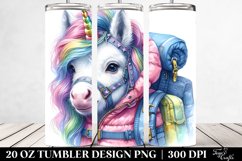 Colorful Unicorn Mountaineer&#039;s Gear. 20 Oz Tumbler Design Product Image 2