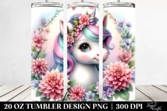 Baby Unicorn Dahlia Frame|20 oz Tumbler Product Image 2