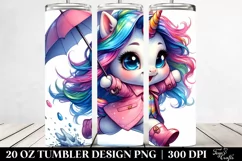 Cute Funny Unicorn Running 20 Oz Tumbler Product Image 2