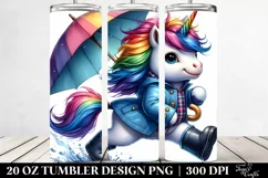 Cute Funny Unicorn Running 20 Oz Tumbler Product Image 2