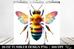 Colorful Watercolor Bee 20 Oz Tumbler Product Image 2
