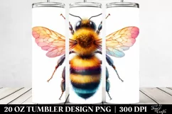 Colorful Watercolor Bee 20 Oz Tumbler Product Image 2
