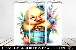 20 Oz Tumbler Sublimation | Colorful Boho Cute Baby Duck Product Image 2