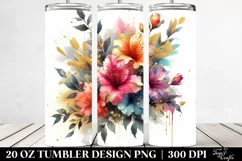 Watercolor Abstract Bouquet 20 Oz Tumbler Product Image 2