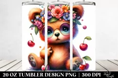 Funny Baby Bear Sitting Drawing | 20 oz Tumbler Product Image 2