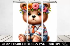 Funny Baby Bear Sitting Drawing | 20 oz Tumbler Product Image 2