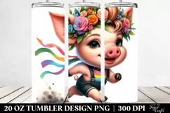 Cute Funny Pig Running 20 Oz Tumbler Product Image 2