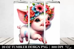 Cute Funny Pig Running 20 Oz Tumbler Product Image 2