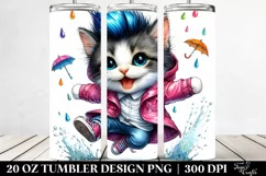 Cute Funny Cat Jumping 20 Oz Tumbler Product Image 2