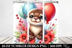 Colorful Baby Otter 20 Oz Tumbler Product Image 2