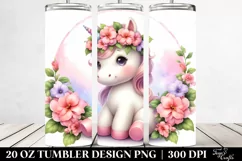 Baby Unicorn Impatiens Frame|20 oz Tumbler Product Image 2