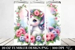 Baby Unicorn Impatiens Frame|20 oz Tumbler Product Image 2