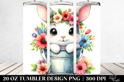 20 Oz Tumbler Sublimation | Colorful Cute Baby Rabbit in Product Image 2