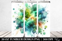 Colorful Greenish Watercolor Splash | 20 Oz Tumbler Product Image 2