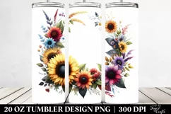 Colorful Floral Frame Sunflower | 20 oz Tumbler Product Image 2
