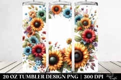Colorful Floral Frame Sunflower | 20 oz Tumbler Product Image 2