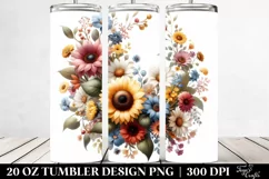 Colorful Floral Frame Sunflower | 20 oz Tumbler Product Image 2