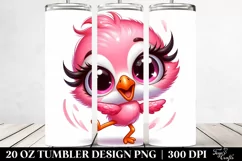 crazy Flamingo Cartoon 20 Oz Tumbler Product Image 2