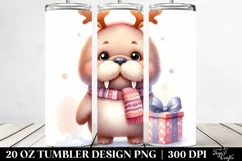 Expressive Watercolor Walrus with Cool Haircut 20 Oz Tumbler Product Image 2