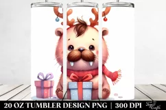 Expressive Watercolor Walrus with Cool Haircut 20 Oz Tumbler Product Image 2