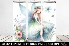 Whimsical Washed Fairy Watercolor Art | 20 oz Tumbler Product Image 2