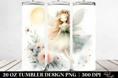 Whimsical Washed Fairy Watercolor Art | 20 oz Tumbler Product Image 2