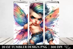 Agressive Fairy Playing Drawing | 20 oz Tumbler Product Image 2