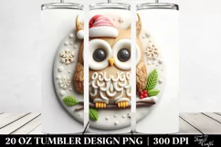 Round 3D Christmas Owl | 20 oz Tumbler Product Image 2