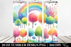 Colorful Pastel Rainbow Trees | 20 Oz Tumbler Product Image 2