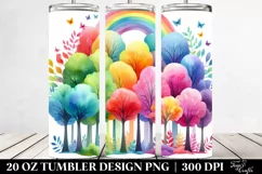 Colorful Pastel Rainbow Trees | 20 Oz Tumbler Product Image 2