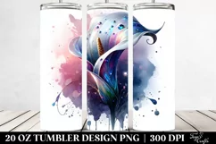 20 Oz Tumbler Sublimation | Colorful Calla Lily with Product Image 2