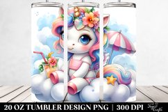 Cute Baby Unicorn in Watercolor | 20 Oz Tumbler Product Image 2