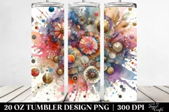 Colorful Metallic Watercolor Splash | 20 Oz Tumbler Product Image 2