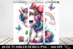 Clover Unicorn Baby. 20 Oz Tumbler Design Product Image 2