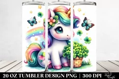 Clover Unicorn Baby. 20 Oz Tumbler Design Product Image 2