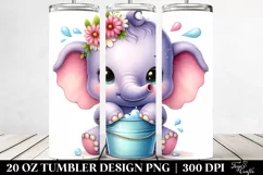 Colorful Baby Elephant 20 Oz Tumbler Product Image 2