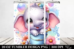 Colorful Baby Elephant 20 Oz Tumbler Product Image 2