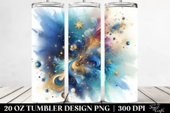 Colorful Blueis Gliterry Background with Golden Foil | 20 Oz Product Image 2