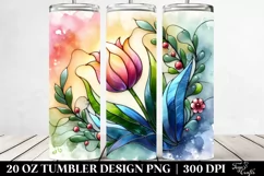 Colorful Stained Tulip | 20 Oz Tumbler Product Image 2