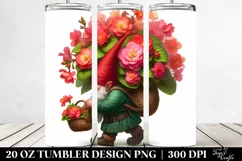 Digital Painting Small Gnome Carrying Begonia Bouquet | 20 Product Image 2