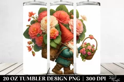 Digital Painting Small Gnome Carrying Begonia Bouquet | 20 Product Image 2