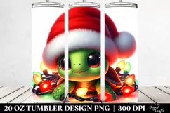 Cute Baby Turtle with Santa Hat, Transparent 20 Oz Tumbler Product Image 2