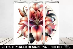 Watercolor Glossy Lily Shiny Material | 20 oz Tumbler Product Image 2