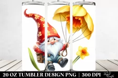 Watercolor Cute Gnome Daffodil Parachute | 20 oz Tumbler Product Image 2