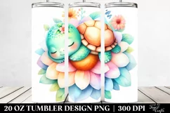 Watercolor Colorful Cute Baby Turtle Sleeping | 20 oz Product Image 2