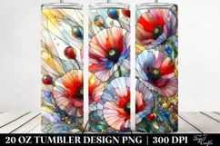 Colorful Poppy Stained | 20 oz Tumbler Product Image 2