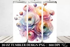 Abstract Shiny Ranunculus Clipart 20 Oz Tumbler Product Image 2