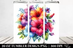 Colorful Hibiscus Bouquet | Tumbler Product Image 2