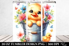 Colorful Baby Duck in Bucket | Tumbler Product Image 2